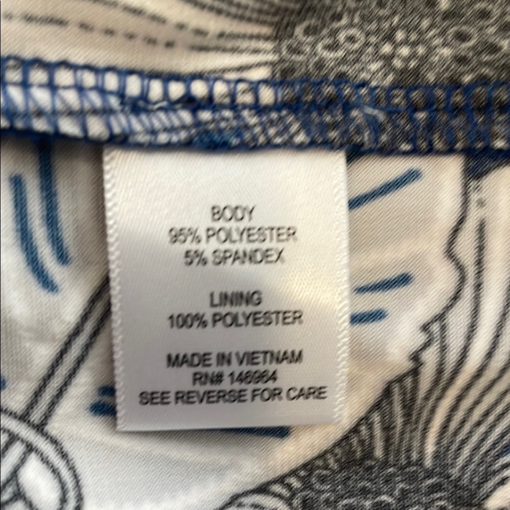 Robbie Bee Blue and White Floral Dress | Size Large - Picture 11 of 11
